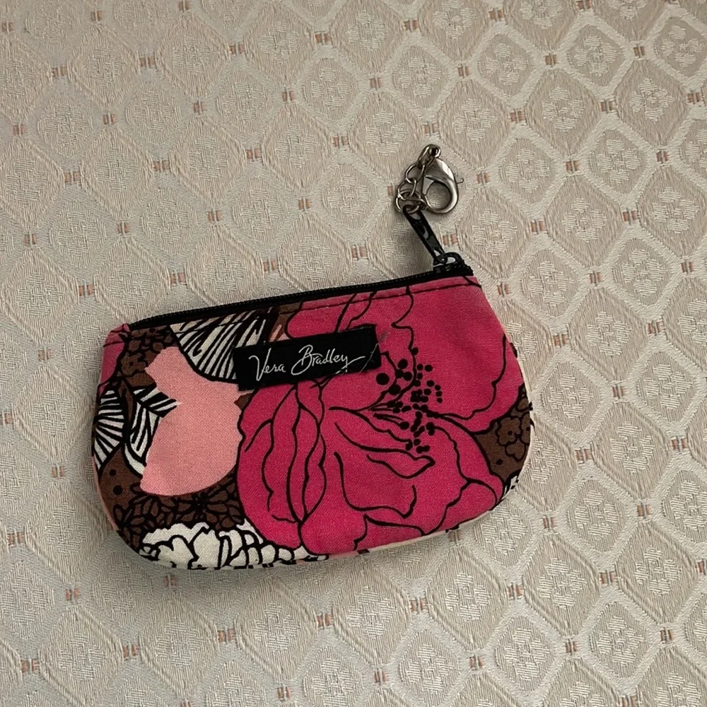 Vera Bradley floral ID wallet pink and black pattern - Picture 2 of 6